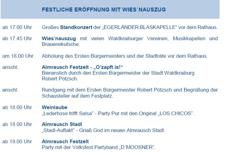Programm 12. Juli