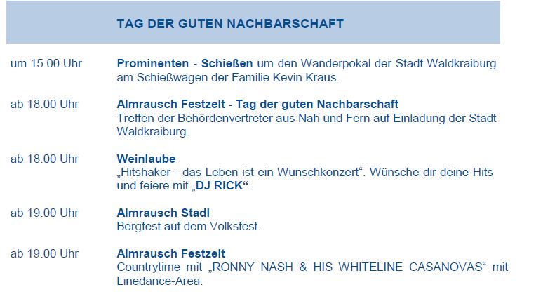 Programm 17. Juli 