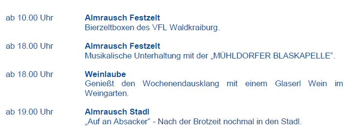Programm 21. Juli 