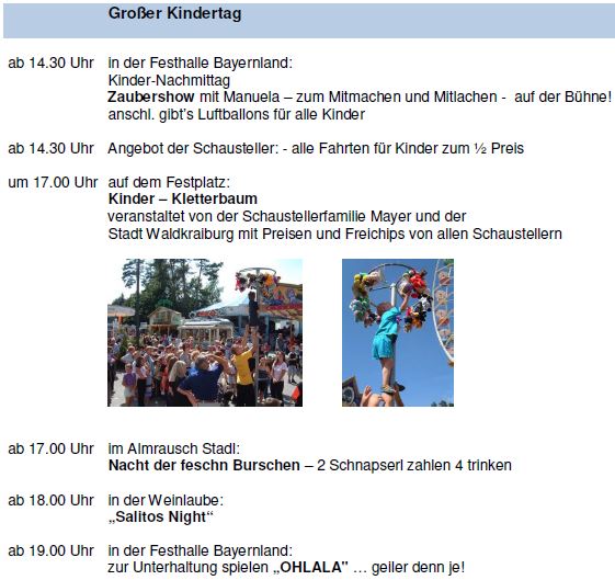Programm Dienstag Programm Dienstag