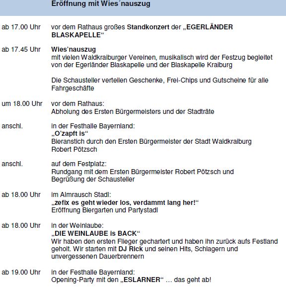 Programm Freitag Programm Freitag