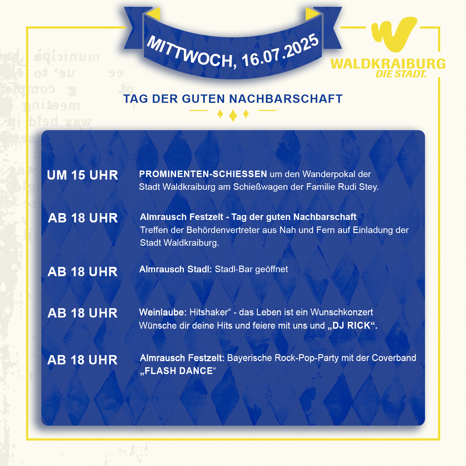 Mittwoch, 16.7.2025