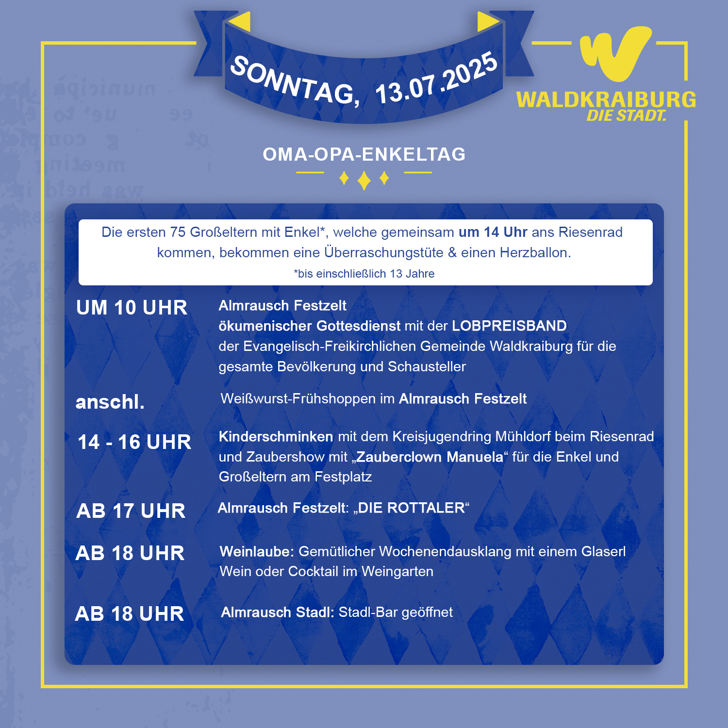 Sonntag, 13.7.2025