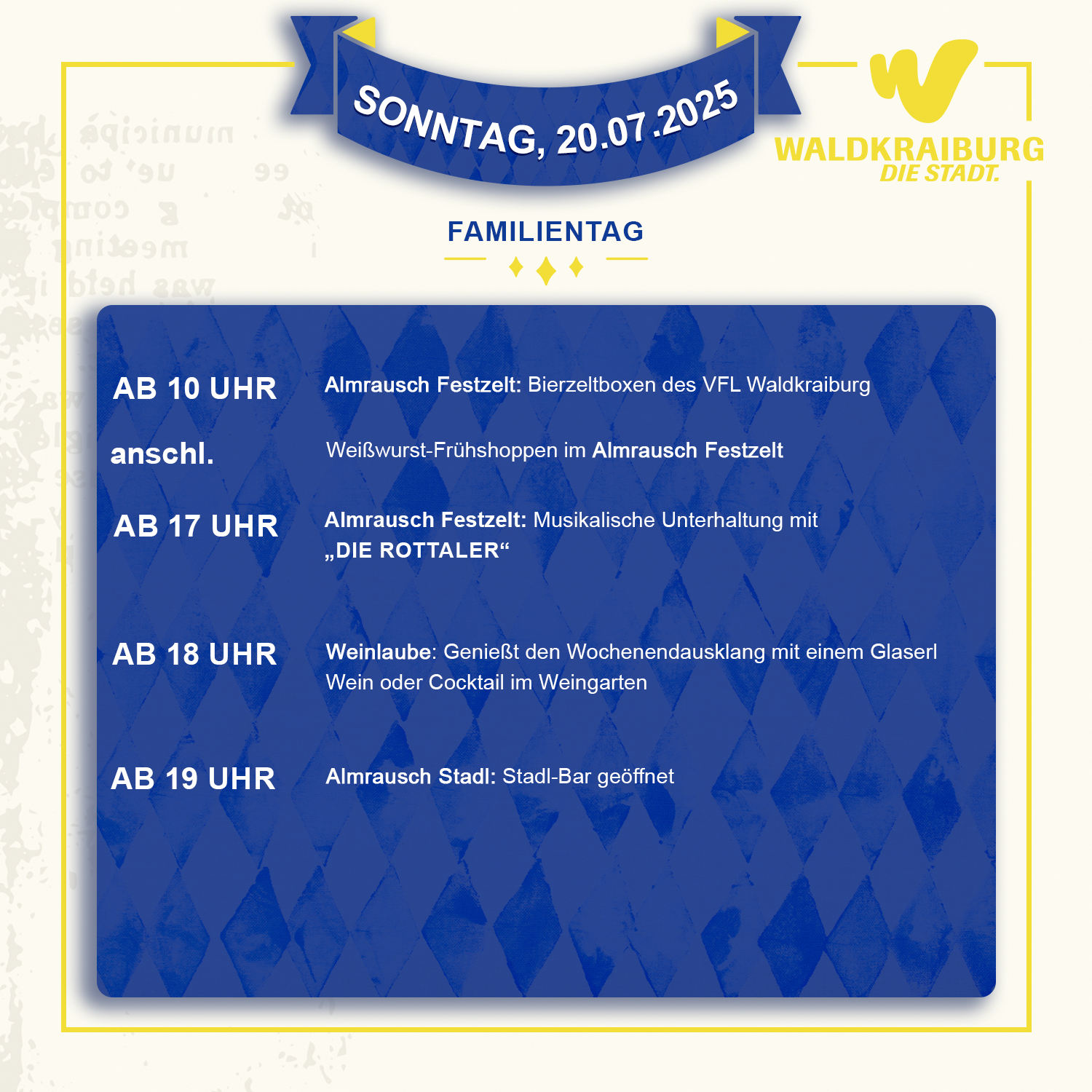 Sonntag, 20.7.2025
